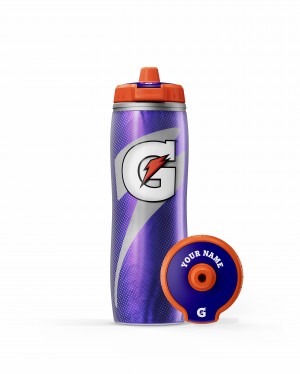 Purple Gatorade Insulated Squeeze Personalized Water Bottle (30 oz) Bundle UK | BAEJIO409