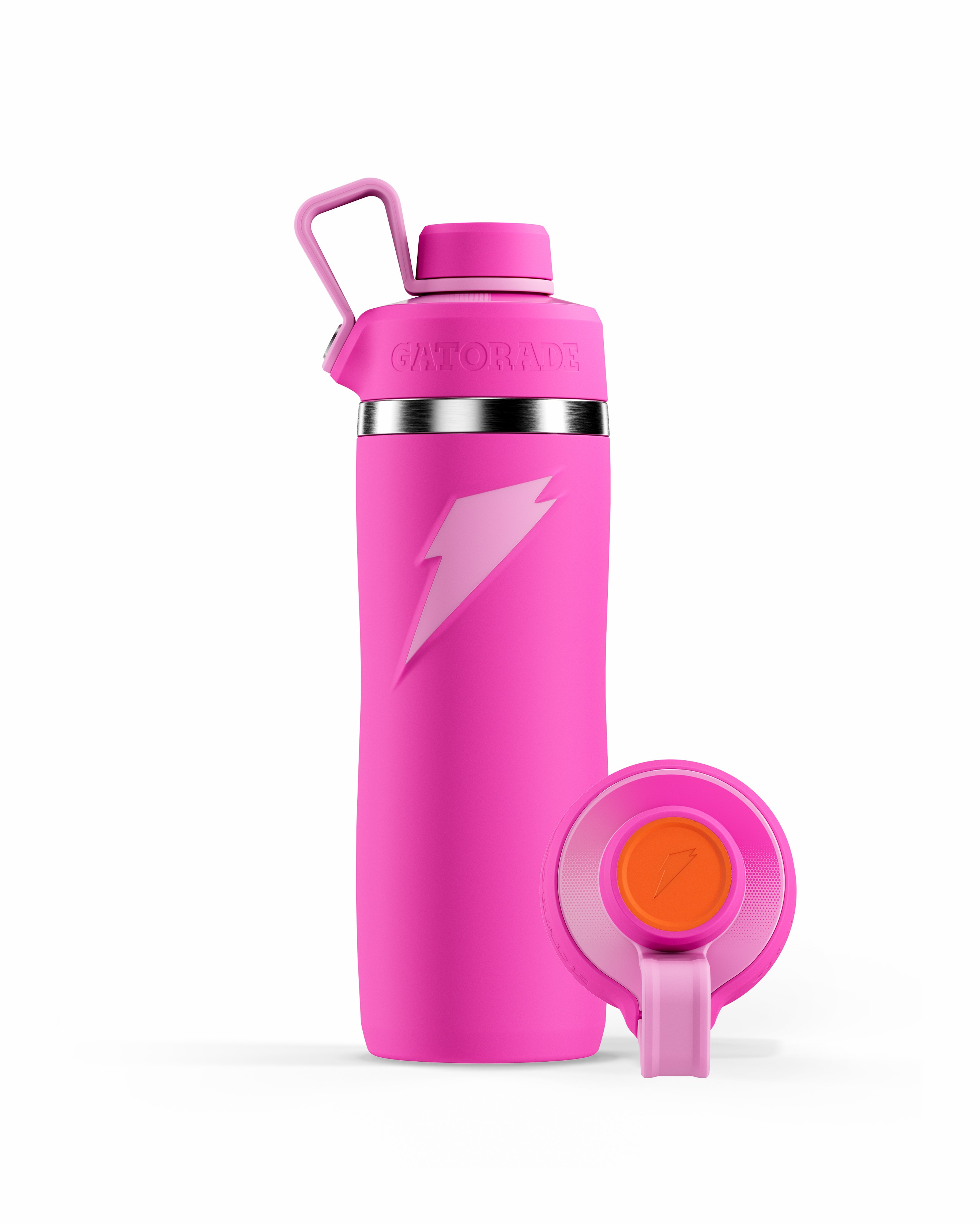 Pink Gatorade Overtime Stainless Steel Water Bottle (Straw Cap) Bundle 22oz UK | HOZJNC620